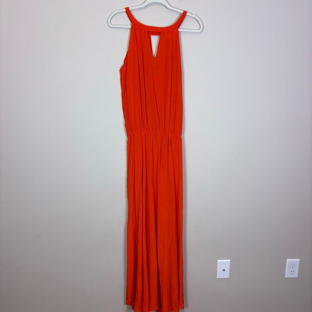 Alexis Orange 100% Silk Maxi Sleeveless Dress Women's Small